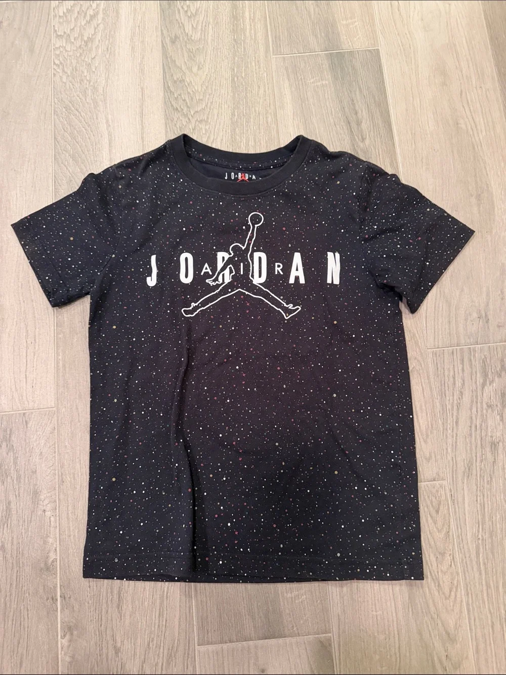 Jordan Boys Black Speckled Logo Tee Size M